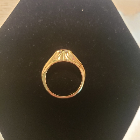 Vintage 18k HGE Gold CZ Ring - Picture 3 of 3